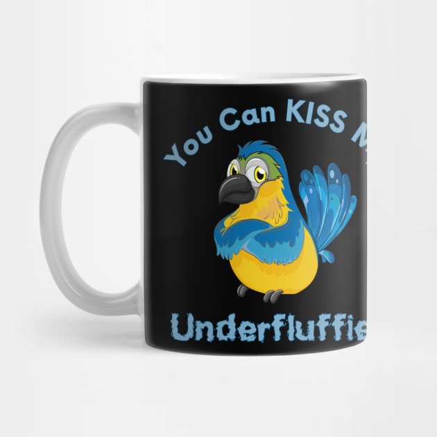 Blue Gold Macaw Parrot Kiss Underfluffies by Einstein Parrot